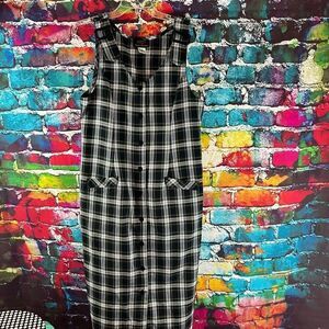 Vintage Truly Yours Sport Tartan Plaid Button Down Jumper Style Dress Size 12